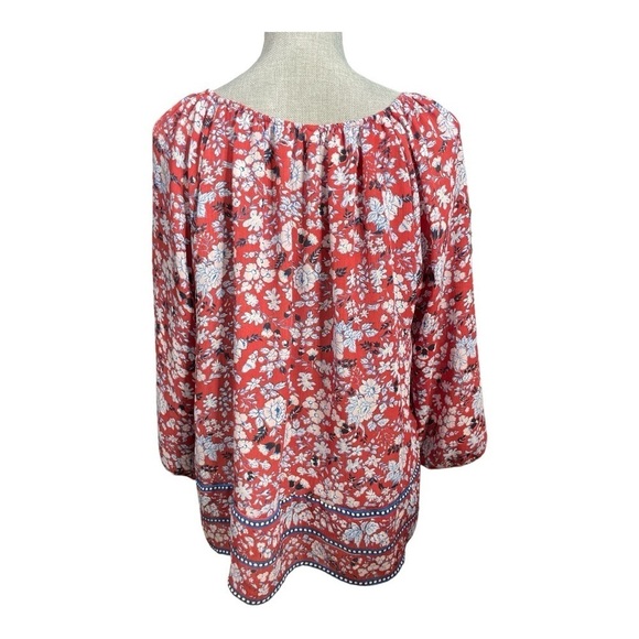 CHAPS RALPH LAUREN
WOMANS TUNIC BLOUSE SIZE P L/G RED MULTICOLOR
3/4 SLEEVE - Picture 6 of 14